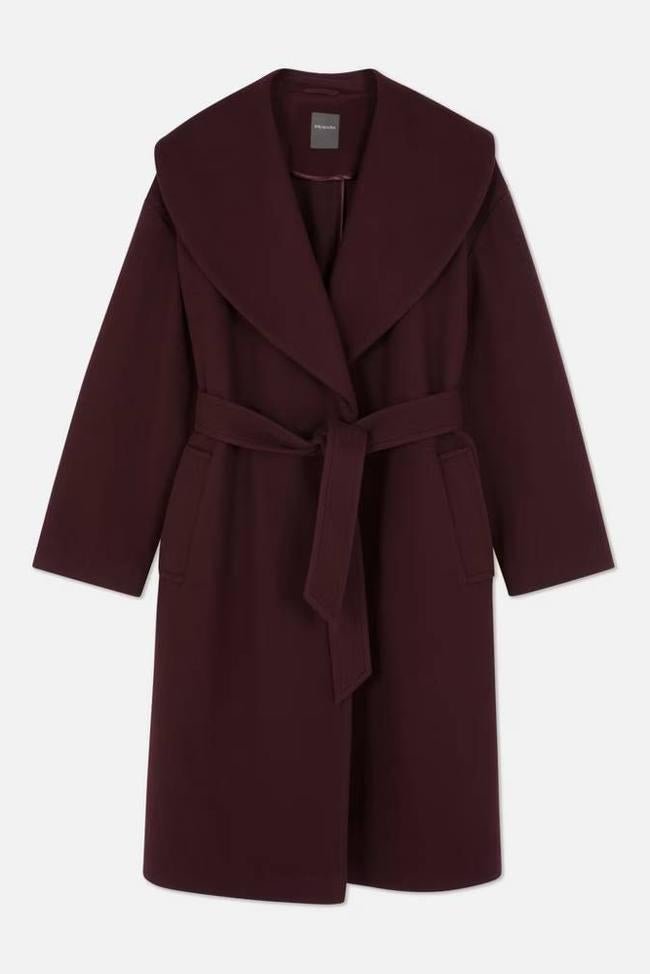 Abrigo de cuello esmoquin con cinturón (30€)