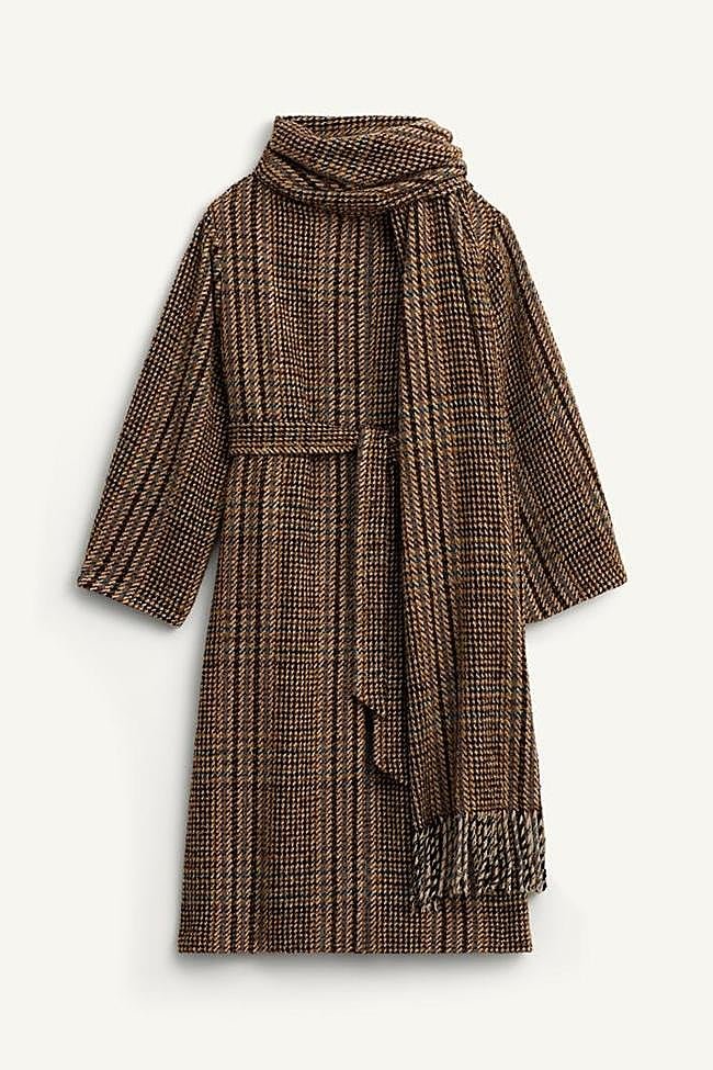 Abrigo cuadros bufanda Limited Edition (219€)