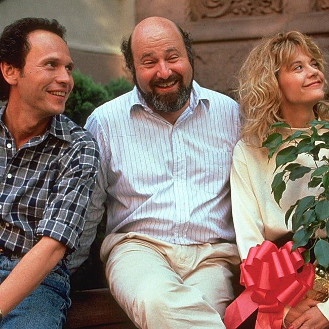 Billy Crystal, Rob Reiner y Meg Ryan en el rodaje de Cuando Harry encontró a Sally.
