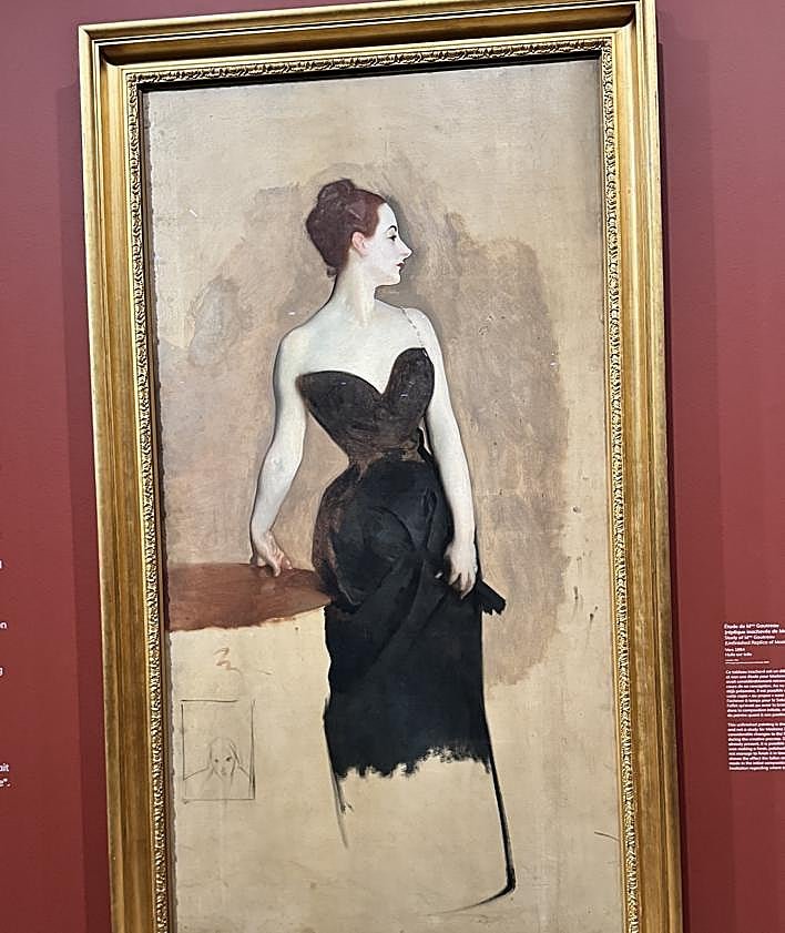 Imagen secundaria 2 - Madame X de John Singer Sagent y el hombre de la bata roja, en la exposición actula en el Museo de Orsay de París.