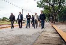 Passerini inauguró el desagüe pluvial y el nuevo corredor de Sagrada Familia