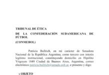 Patricia Bullrich denunció a Tapia y Toviggino ante la Conmebol: «Deben investigar a fondo a esta mafia que conduce la AFA y ensucia al fútbol argentino»