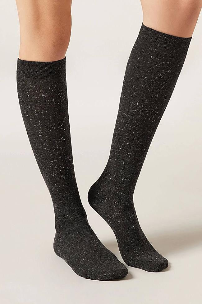 Calcetín largo con cashmere y glitter (9€)