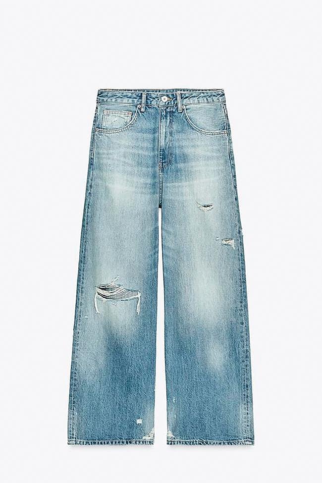 Vaquero baggy con rotos de Zara