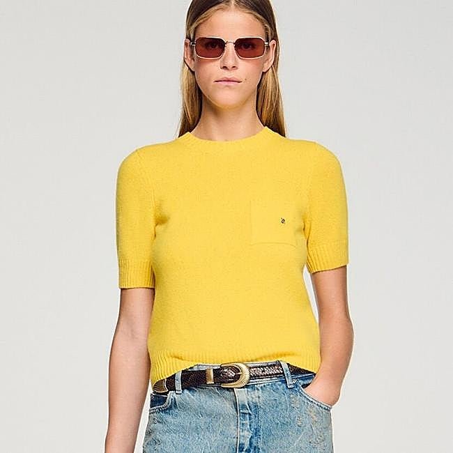 Jersey amarillo canario de Sandro, 156 euros.