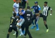 Batalla campal en la primera final de Eduardo Domínguez como DT de Atlético Mineiro: Hulk terminó a las piñas con un argentino