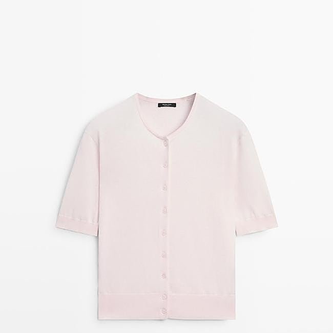 Cárdigan rosa claro, 39,95 euros.