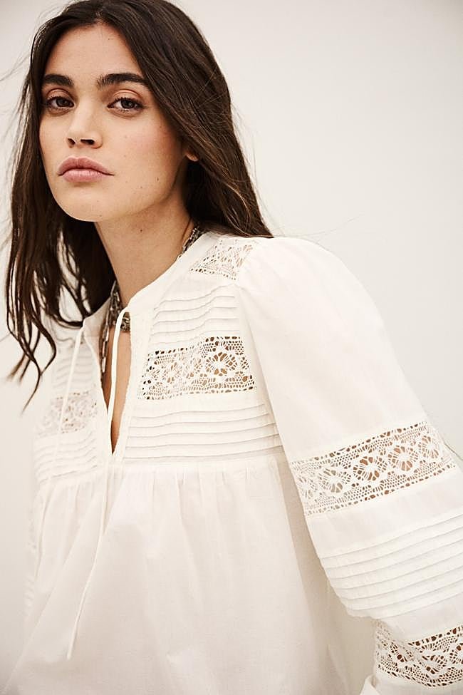 Blusa de encaje con manga larga de Ba&sh.