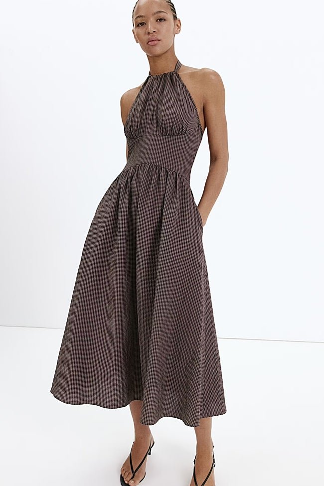 Vestido estampado con cuadros de Mango (49,95 euros)