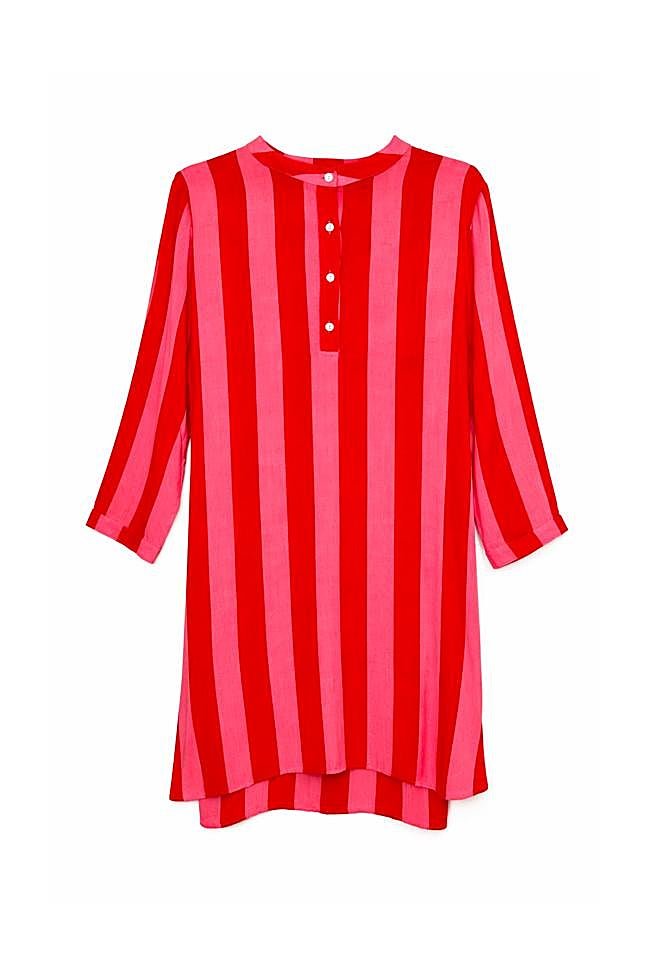 Vestido caftán con estampado de rayas de Lasdelaisla.