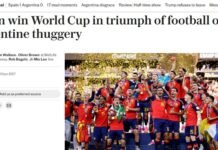 La prensa internacional celebró el título de España y cuestionó con dureza a la Argentina: «Fútbol 1, criminales 0»