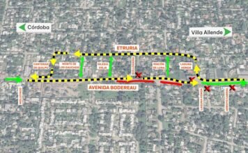 Nuevo redireccionamiento de tránsito por el avance de obra en Av. Bodereau