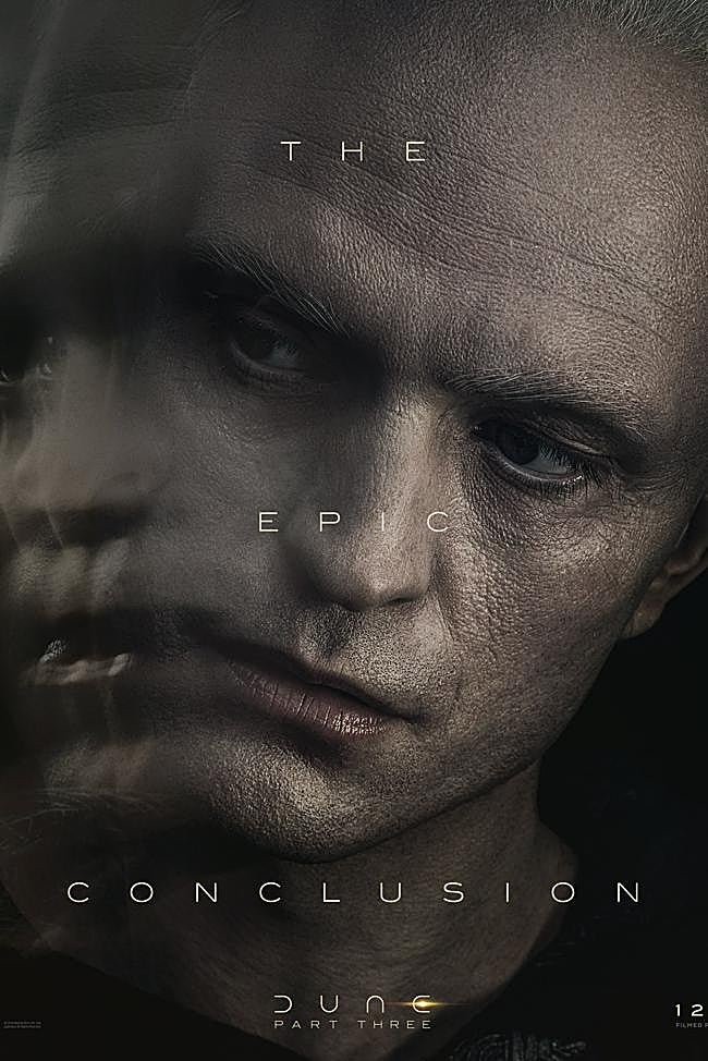 Robert Pattinson en uno de los posters promocionales de Dune: Parte 3.