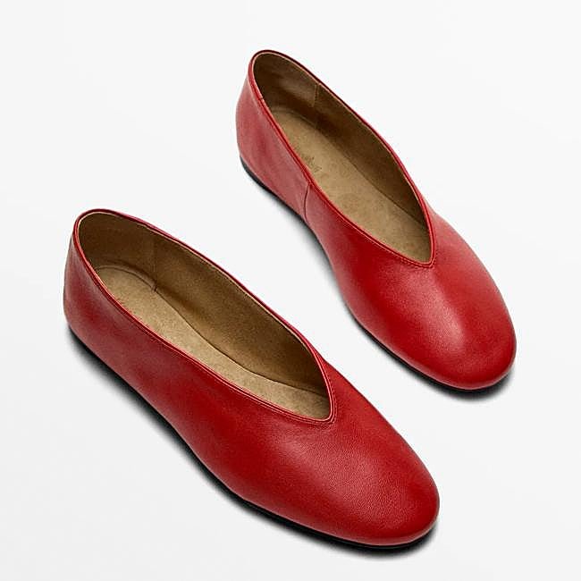 Bailarinas rojas de Massimo Dutti.