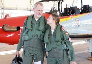 La princesa Leonor y el rey Felipe realizan su primer vuelo juntos entre gestos de cariño: «Gracias, papá»