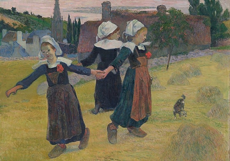 La Ronde des petites Bretonnes, pintado por Gauguin en 1888 en Pont-Aven.