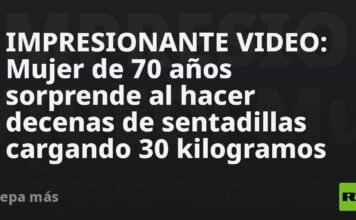 IMPRESIONANTE VIDEO: Mujer de 70 años sorprende al hacer decenas de sentadillas cargando 30 kilogramos