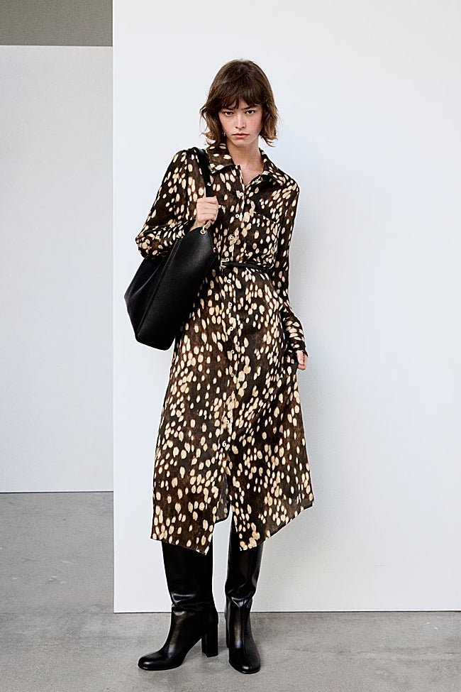 Vestido con estampado animal de Mango (39,99 euros)